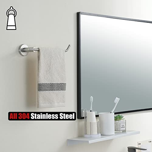 JQK Hand Towel Bar, Stainless Steel Towel Ring for Bathroom, 9 Inch Necklace Holder Brushed Finish Wall Mount, TR100-BN - color: Brushed, size: 9 Inch (Right)