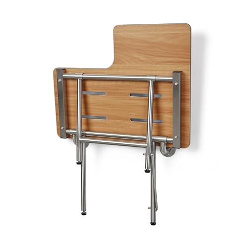 Seachrome 26" x 22.5" Teak Reversible Folding Transfer Tub/Shower Seat with Legs, ADA Compliant - color: Teak, size: 26 x 22.5 in.