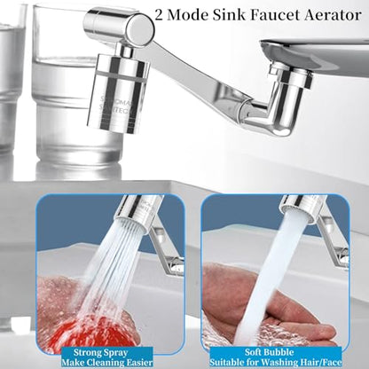London Sunshine 1440° Swivel Faucet Extender, 2 Spray Modes Faucet Aerator Attachment with 360° Rotating Arm, Sink Tap Head Replacement for Kitchen & Bathroom Faucets with 20mm/22mm/24mm Threads - color: 1 Piece 1440°