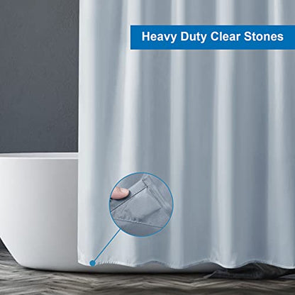 Light Gray Shower Curtain Liner, Light Gray Fabric Shower Liner, 2-in-1 Bathroom Shower Curtain and Liner, 12 Grommet Holes, Water Proof, Machine Washable, Hotel Quality, 72 x 72 Inches - color: Light Gray, size: 72"W x 72"L (Pack of 1)
