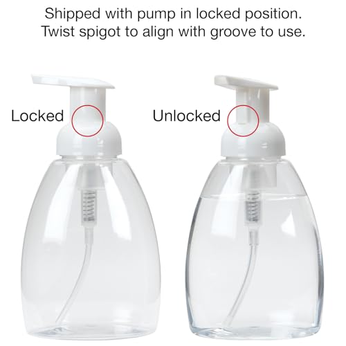 Ginger Lily Farms 2-Pack/12 oz Foaming Soap Dispenser, Plastic | for Hands, Body & Hair, Moisturizing Wash, Salon Wash, Spa Cleanser, Salon & Spa Essentials, Manicure & Pedicure Supplies - style: 12 Oz Clear