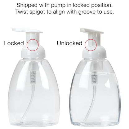 Ginger Lily Farms 2-Pack/12 oz Foaming Soap Dispenser, Plastic | for Hands, Body & Hair, Moisturizing Wash, Salon Wash, Spa Cleanser, Salon & Spa Essentials, Manicure & Pedicure Supplies - style: 12 Oz Clear