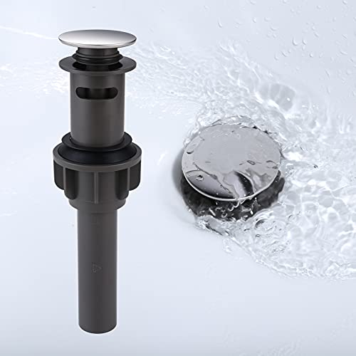 Bathroom Pop Up Sink Drain With Overflow - Vessel Stopper and Strainer for Faucet, Vanity or RV - Chrome - color: Chrome, style: Style A: pop up drain
