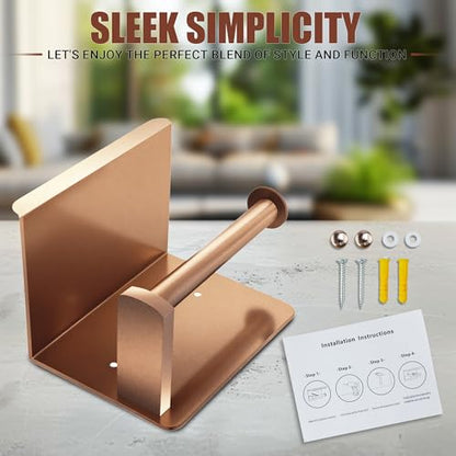 Rose Gold Toilet Paper Holder with Shelf, SUS304 Stainless Steel Rustproof Wall Mount Toilet Paper Roll Holder, Screw Bathroom Toilet Paper Holder for Kitchen, Washroom, RV - color: Rose Gold