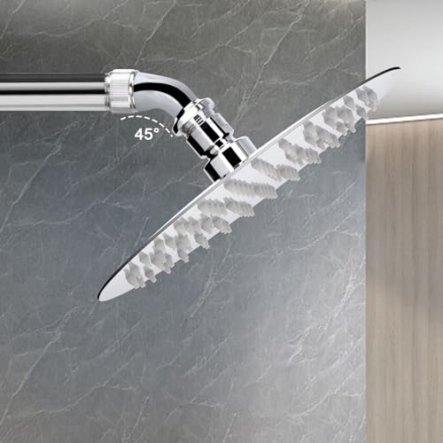 NearMoon Shower Elbow Adapter for Shower Head, Solid Brass 45°G1/2 Male to Female Shower Arm Extension Connector, Polish Chrome (Medium) - style: Medium
