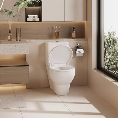 Toilet Seat Cover Elongated – Durable PP Toilet Seat with Slow Close Hinges, Easy Clean White Replacement for American Standard Toilets - color: White, size: Elongated Toilet Seat