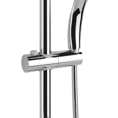 PULSE ShowerSpas Kauai III Polished Chrome Rain Shower Head with Handheld Spray - 2.5 GPM, 8" Showerhead, 5-Function HandShower, Adjustable Slide Bar - Shower Heads with Handheld Spray Combo - color: Chrome, size: 2.5 Gallon Per Minute