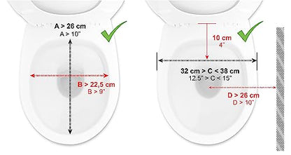 KMINA 4 Inch Soft Raised Toilet Seat with Handles and Lid, 220 lb Capacity, Fits Round & Compact Elongated Bowls up to 15" Wide, Tool-Free Clamp-On Riser, Black | Toilet Booster for Elderly, Seat Adapter with Armrests, Soft Foam, Adjustable Anchors, Easy