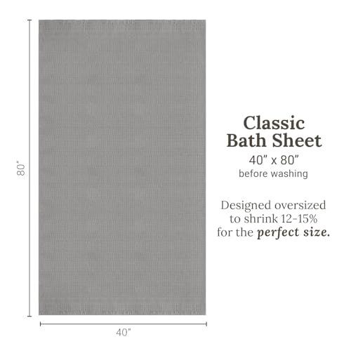 GILDEN TREE Waffle Bath Sheet Large Bath Towels Quick Dry Thin Body Towels, 40x80 Oversized Bath Towels for Adults, 2 Pack Bath Sheet Set, Classic Style (Pewter) - color: Pewter, size: Bath Sheet (2 Pack)