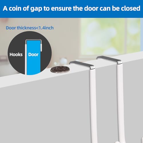 Over The Door Hooks, 4 Pack Hangers Hooks with Rubber Prevent Scratches Heavy Duty Organizer for Living Room, Bathroom, Bedroom, Kitchen Hanging Clothes, Towels, Hats, Coats