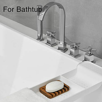 Wooden Soap Dishes for Bathroom Shower,Teak (2P) | Bar Soap Holder with Self Draining Tray, Natural Waterfall Drain Soap Saver
