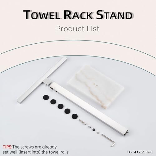 KOKOSIRI Hand Towel Rack Stand Towel Bar with Marble Base for Bathroom Kitchen Vanity Countertop, Polished Stainless Steel 15.7'' Height THS0002-SM-CH - color: Polished Chrome, size: 1-Bar
