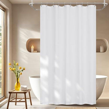 Seenus Waterproof Soft Microfiber Shower Curtain TPU Backed Lightweight, 60 x 78 Inch Extra Long White Washable Shower Curtain Liner with Magnets, 2 in 1 Hotel Quality Cloth Bathroom Shower Curtain - color: White, size: 60"W x 78"L (Pack of 1)