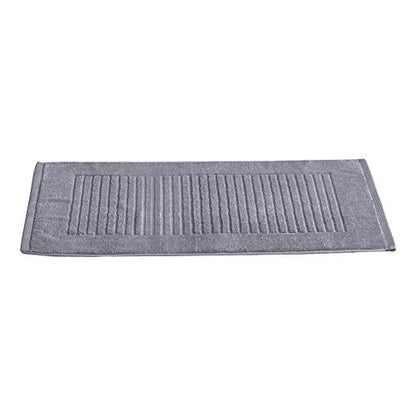CTT - 2 Piece Bathroom Rugs Set, 100% Cotton Bath Mats, Comfy & Highly Absorbent Bathroom Floor Mats, Machine Washable | 20"x32" (Grey) - color: Grey