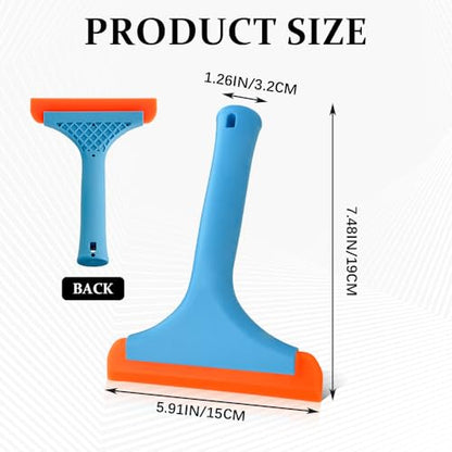 Small Silicone Window Squeegee, Small Squeegee, Silicone Squeegee Window Tint Tool Auto Water Blade, Car Shower Squeegees for Car Windshield, Glass, and Smooth Surfaces (Blue, 2PCS) - color: Blue, size: 2PCS