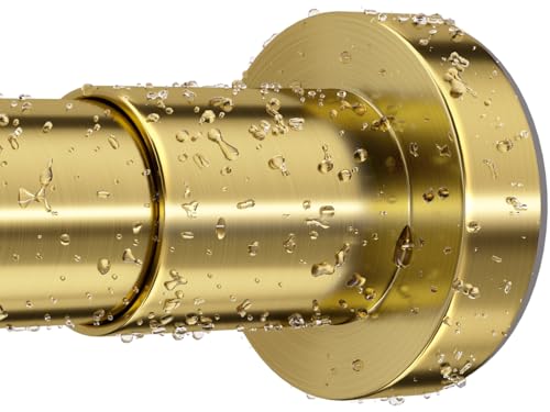 ZYRW Shower Curtain Rod 36-84 Inches (3-7ft) Non Rust Adjustable Shower Rod Spring Tension Non Slip No Drilling Stainless Steel Shower Rods for Bathroom Window - color: Brushed Gold, size: 36"-84"