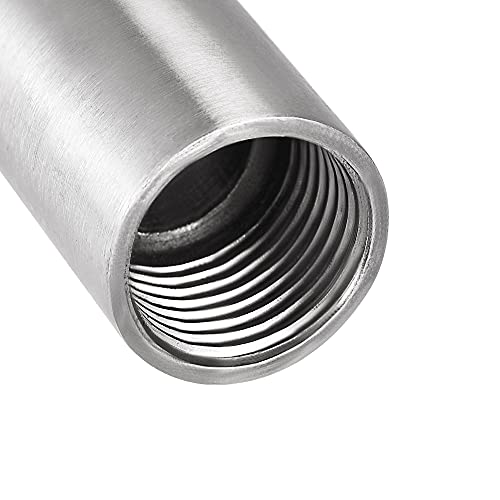 uxcell Shower Head Extension Arm Stainless Steel 1/2PT Male to 1/2PT Female Thread 50mm Length Cast Pipe Fitting Coupler 2Pcs - size: 50mm