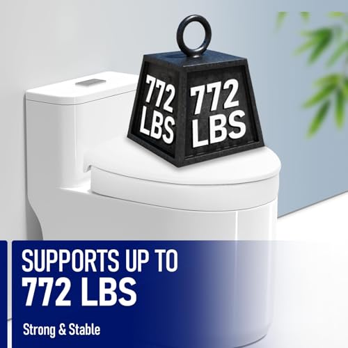 Raised Toilet Seat 3 Inch for Standard Elongated Toilets 18–19 Inch Bowl Length, Not Compatible with Round or One-Piece Toilets, Slow-Close Lid, Non-Slip Stable Design, 772 lb Capacity