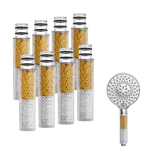 SR SUN RISE Shower Filter for Handheld Shower Head, NSF Certified 8 Pack Replacement Filters for Hard Water Remove Chlorine and Harmful Substances Only Fits SR SUN RISE Shower Head - style: NSF-8 Filter