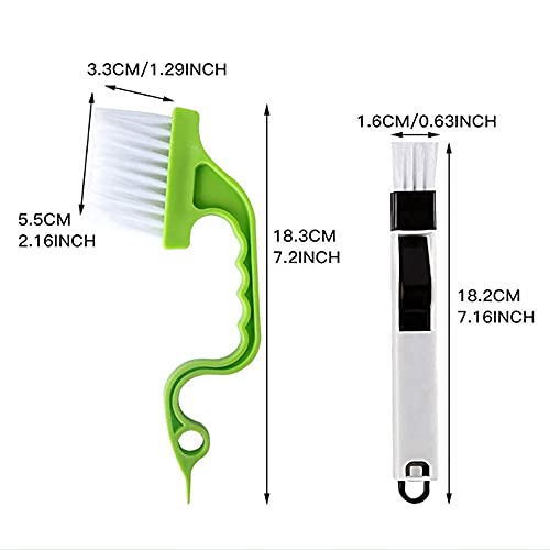 Crevice Gap Cleaning Brush Tool: 6PCS Hand-held Groove Gap Cleaning Tools | 2 in 1 Dustpan Cleaning Brush, Shutter Door Window Track Cleaning Brushes for Bathroom/Toilet/Kitchen Corner