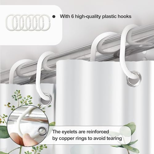 AWERT Small Half Size Stall Shower Curtain with 6 Hooks Shower Stall Curtain 36 x 72 Plant Sage Green Leaves 36 inch Bathroom/RV and Camper (Green Leaves) - color: Green Leaves, size: 36"W x 72"L (Pack of 1)