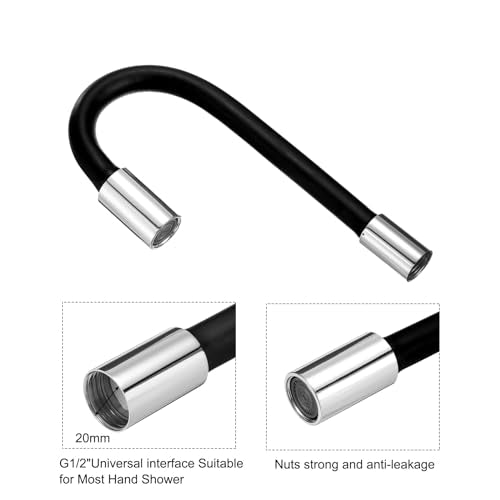 uxcell 2pcs Foaming Extension Tube, Faucet Lengthen Extender, Sink Drain Extension Tube, Bathroom Faucet Extender, Extension Flexible Water Hose Adapter Black (50cm) - color: Black, size: 50cm