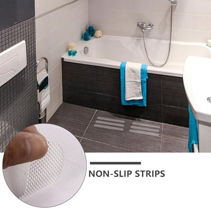24pcs Bathroom Non-Slip Peva Strips Anti-Skid Adhesive Tape for Bathtub Stairs and Shower Floor Safety Random Color