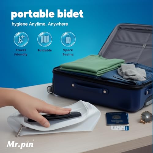 Portable Travel Bidet Electric Rechargeable Handheld Personal Bidet Sprayer for Personal Cleaning for Toilet with 2.3 liters Water Container (Black)