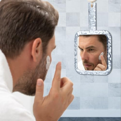 YEAKE Hand Mirror,Double-Sided Handheld 1X/5X Magnifying Mirror with Handle for Makeup, Shaving Mirror with Hole Hanging,Acrylic, 6.1" W x 10" L, Square Shape, Transparent 1 PC - size: 10"L x 6.1"W