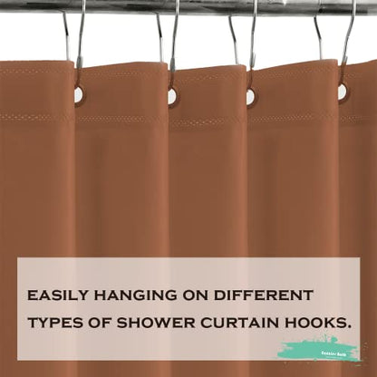 Khaki Plastic Shower Curtain Or Liner, 72x72 Inch Lightweight Sand Plastic Bathroom Shower Showroom Inner Curtain with Rustproof Metal Grommet Holes and Weighted Magnets - color: C04-khaki, size: 72"W x 72"L (Pack of 1)