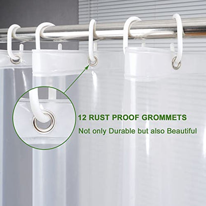 AooHome Eva Clear 48x72 Inches Shower Curtain Liner, See Through Clear 8G Bathroom Shower Curtain, Narrow Shower Liner, Heavy Duty, Water Repellent, Rust Proof Grommets - color: Clear, size: 48"W x 72"L (Pack of 1)