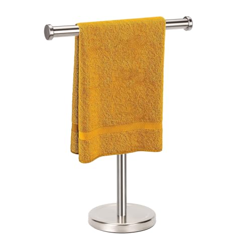 Hand Towel Holder Stand with Heavy Base, Hand Towel Rack for Bathroom (Stainless Steel, Brushed Nickel) - color: Brushed Nickel