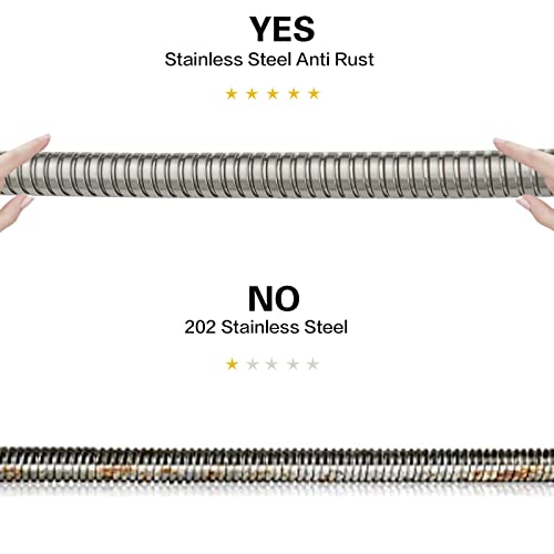 RUMOSE 118 inches Extra Long Shower Hose, Nickel | Shower Head Extension Hose, Attachment Flexible Handheld Shower Sprayer Hose, Stainless Steel Shower Tube - color: Nickel, size: 118"