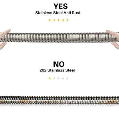 RUMOSE 118 inches Extra Long Shower Hose, Nickel | Shower Head Extension Hose, Attachment Flexible Handheld Shower Sprayer Hose, Stainless Steel Shower Tube - color: Nickel, size: 118"