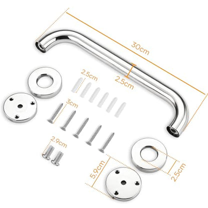 Shower Grab Bars for Bathroom, 12 Inch Handicap Grab Bars, 304 Stainless Steel Safety Bars for Shower and Bathtub, Shower Handle for Senior, Elderly, Handicap