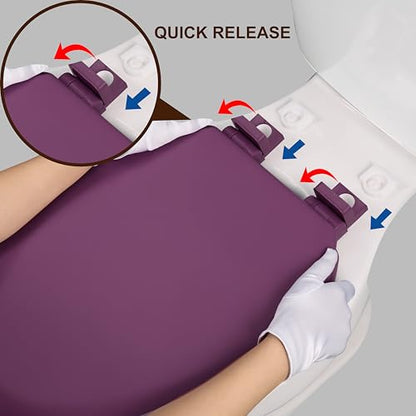Toilet Seat, Slow Close, Soft Touch, Ultra-Smooth Matte Finish (No Orange-Peel Texture), Premium Moulded Wood, Quick Release, PIKLiDS (Purple, Elongated) - color: Purple, size: Elongated