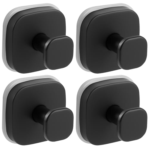 Suction Cup Hooks for Shower, No-Drill Towel Hooks for Bathrooms, Kitchen, Glass Door, Mirror, Tile, Shower Suction Hooks for Hanging Towels, Robe, Loofah, Christmas Wreath (Matte Black, 4 Pack) - color: Matte Black, size: 4 Pack