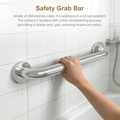 Grab Bar Bundle for Commercial Residential Restrooms - ADA Compliance - 304 Silver Stainless Steel -1.5" Diameter - 18", 36", 42" - Pack of 3 - color: Silver