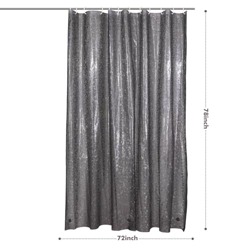Bostofy Waterproof Shower Curtain Liner EVA 8G - Rust-Proof Hooks, Heavy-Duty Magnets - Enhance Your Bathroom with Durability and Elegance, 72L x 78H Inches - color: Black Stone, size: 72"W x 78"L (Pack of 1)