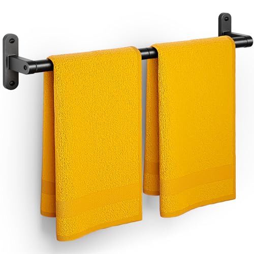 Powools Matte Black Towel Rack for Bathroom - 24" Rustproof Towel Holder, Sturdy Towel Bar Wall Mounted, Space-Saving Towel Hanger, Bathroom Accessories, Home Decor, Apparment Essentials - color: Matte Black, size: 24" - 1 Pack