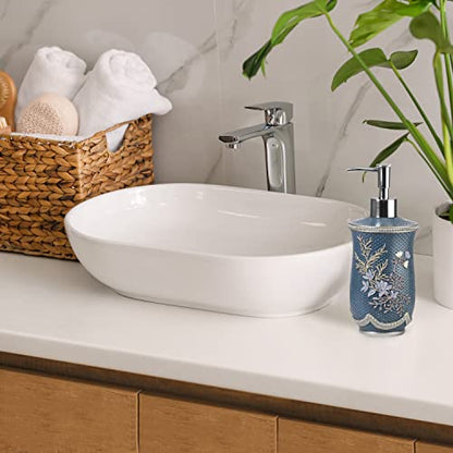 Zahari Home Capri Stylish Soap Dispenser Set - Modern Print Design for Kitchen and Bathroom - Lotion Pump, Dish Soap, Hand Sanitizer, Hand Soap - Cute and Practical - color: Capri