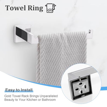TURS Bathroom Accessories 4-Pieces Bathroom Hardware Set Polished Chrome Towel Bar Set Stainless Steel Towel Holder Set - color: Chrome, size: Set B