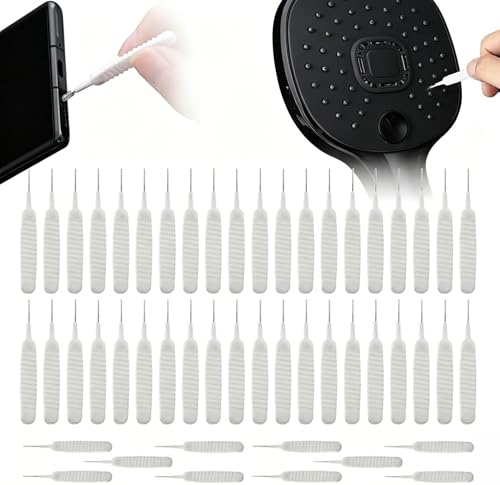 Shower Head Cleaning Brush for Small Holes, Multifunctional Shower Head Cleaner Tool Anti-Clogging Nozzle, Showerhead Cleaning Brushes Picks for Household Bathroom (30Pcs) - color: 30pcs