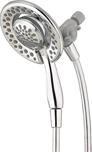 Delta 4-Setting In2ition 2-in-1 Dual Shower Head with HandHeld Spray, Chrome Detachable Shower Head with Hose, Showerhead, 1.75 GPM Flow Rate, Chrome 75486C - color: Chrome
