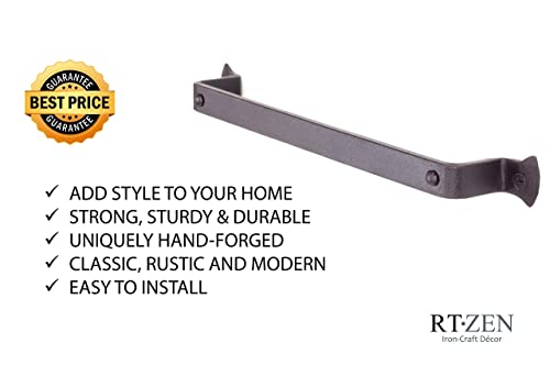Matte Black Hand Towel Holder for Your Bathroom, Fits 10" Towels | Handcrafted Farmhouse Wrought Iron Metal, Kitchen Bar, Wall Mounted Rack, Small Hand Cloth Bar Hanger for Home or Office - style: Hammer-Nail