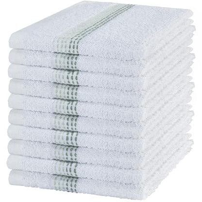 100% Cotton Washcloths 12x12 in, Sage (10 Pack) - color: Sage
