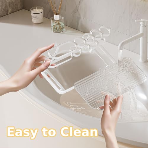 YOOLENS Electric Toothbrush Holder for Bathroom Countertop 5 Metal Slots Toothpaste Razor Mouthwash Organizer, White - color: White