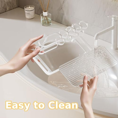 YOOLENS Electric Toothbrush Holder for Bathroom Countertop 5 Metal Slots Toothpaste Razor Mouthwash Organizer, White - color: White