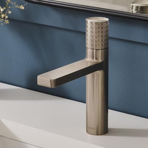 Ruvati Emilio Single Hole Diamond Pattern Bathroom Faucet in Stainless Steel Brushed Nickel - RVF5133BN - color: Brushed Nickel