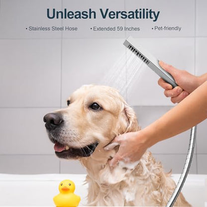 Shower Faucet Set, 10" & 6" Dual Rainfall Shower Heads System for Wall Mount with Slide Bar & Handheld Sprayer, Chrome - color: Chrome